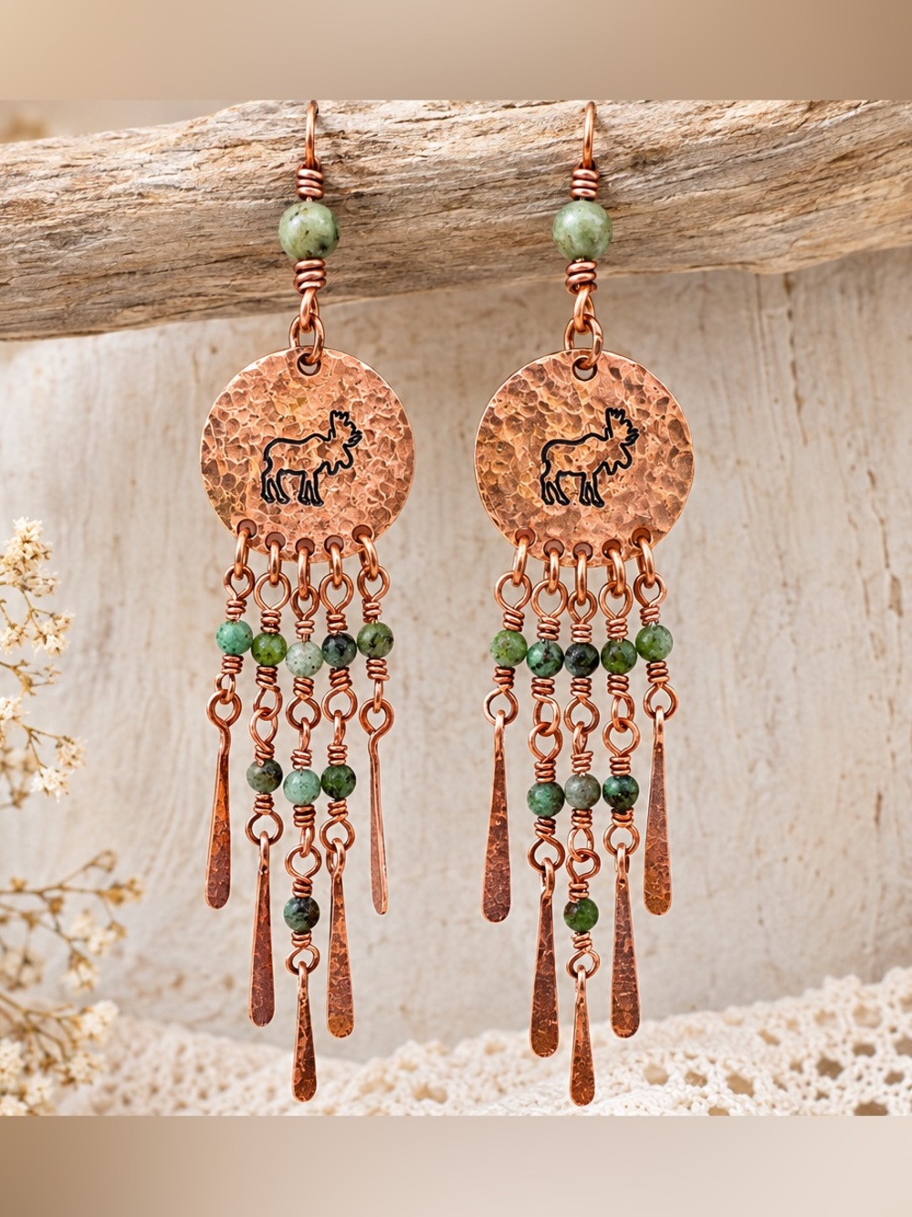 Handmade Customizable Copper Dangle Earrings